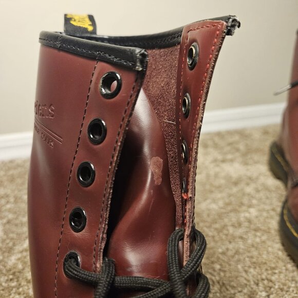Dr. Martens 1460 Smooth Leather Lace-Up Boots in Cherry Red, Women’s US 7 - Picture 9 of 12